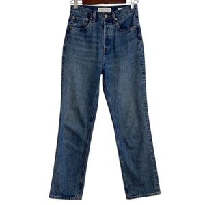 Denim Forum Jeans Womens 24 x 29 The Joni High Rise Loose Blue Slouchy Aritzia